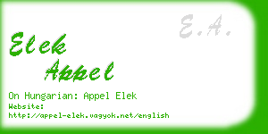 elek appel business card